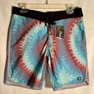 IllegalED Men’s Board Shorts Size 32 Stretch Swim Trunks NWT